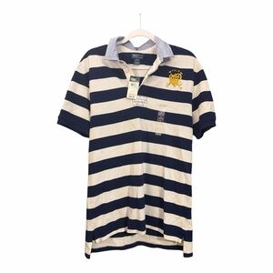 Polo Ralph Lauren Striped Rugby Polo Top Embroidered Logo NWT Youth XL Preppy GH
